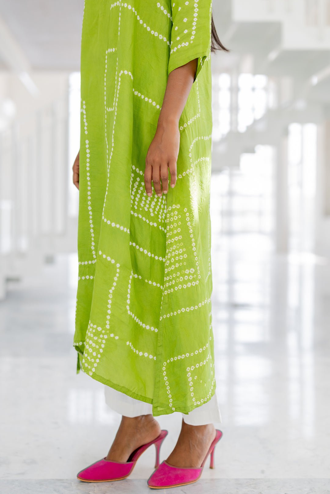 Terra Green Bandhej Silk Kurta Set - CiceroniKurta Set, Everyday WearSilai Studio