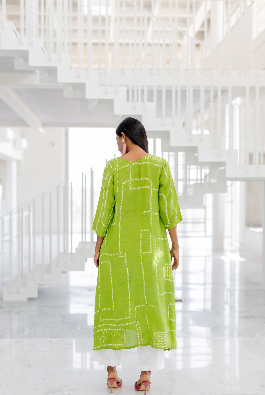 Terra Green Bandhej Silk Kurta Set - CiceroniKurta Set, Everyday WearSilai Studio