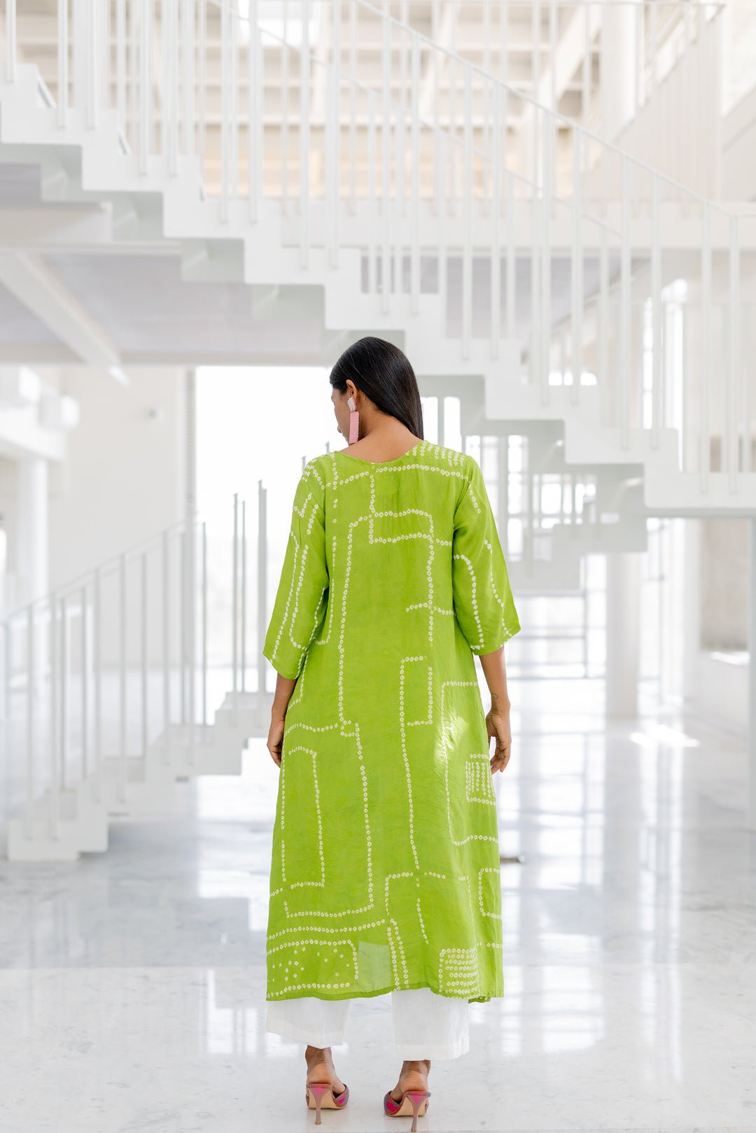 Terra Green Bandhej Silk Kurta Set - CiceroniKurta Set, Everyday WearSilai Studio