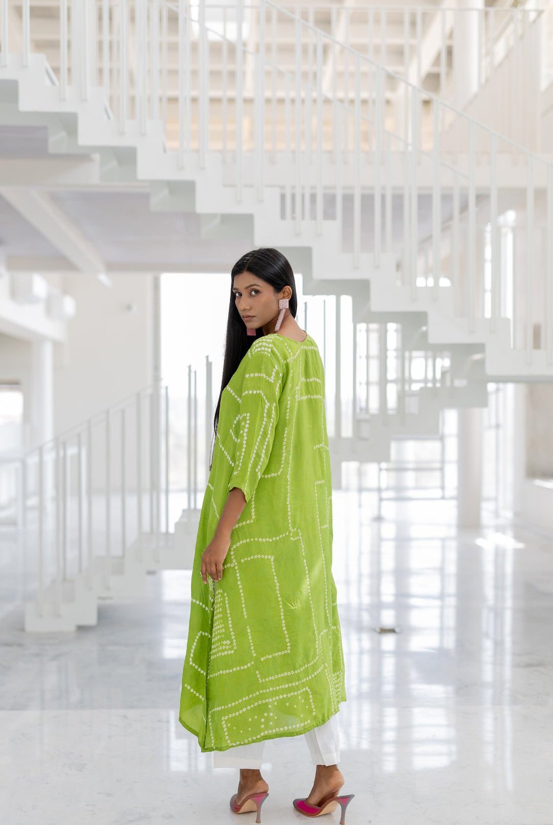 Terra Green Bandhej Silk Kurta Set - CiceroniKurta Set, Everyday WearSilai Studio