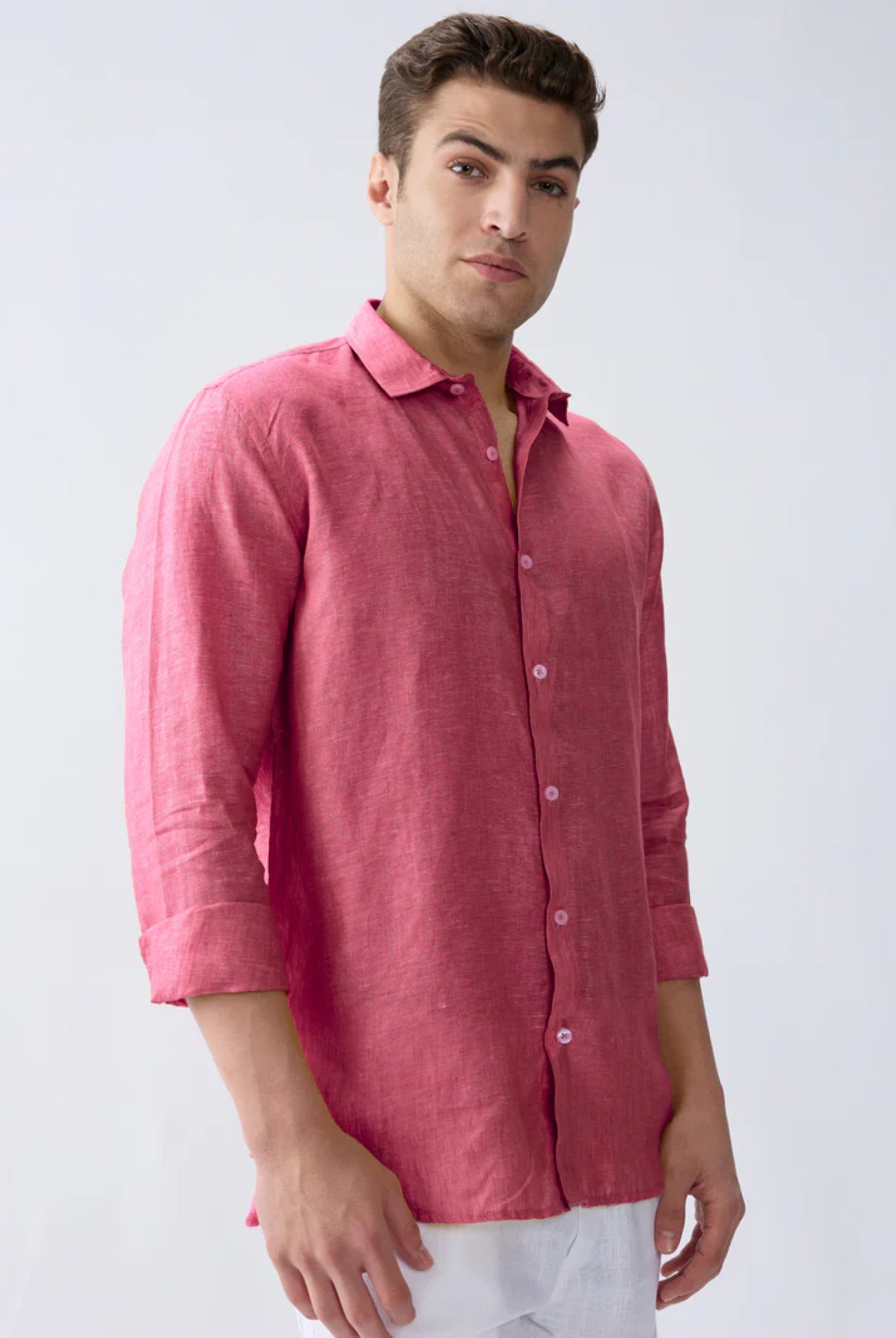 Terracotta Red 100% Pure Linen Shirt - CiceroniMen Shirtsbhrāta