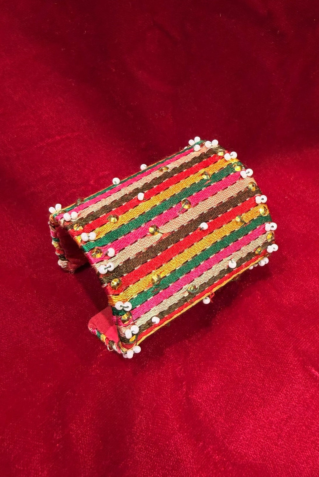 Textile Multi Color Brass Bracelet - Bright - CiceroniBraceletsBy Nirjari