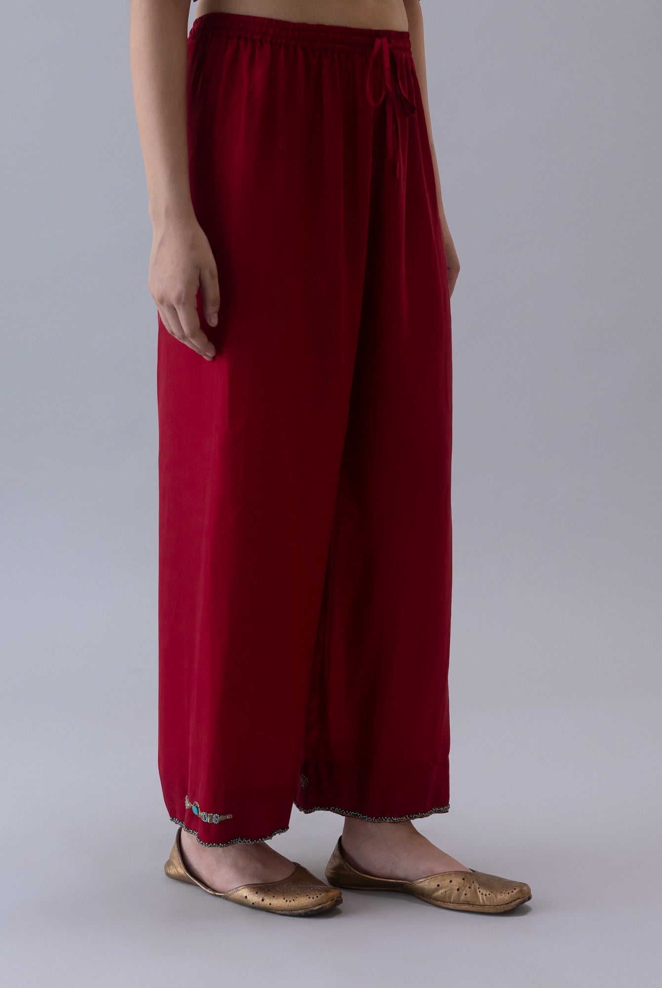 Thangka Red Pyjama - CiceroniWomen PantsShades of India