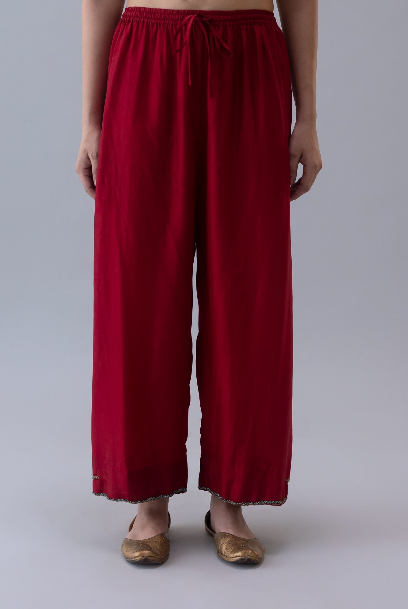 Thangka Red Pyjama - CiceroniWomen PantsShades of India