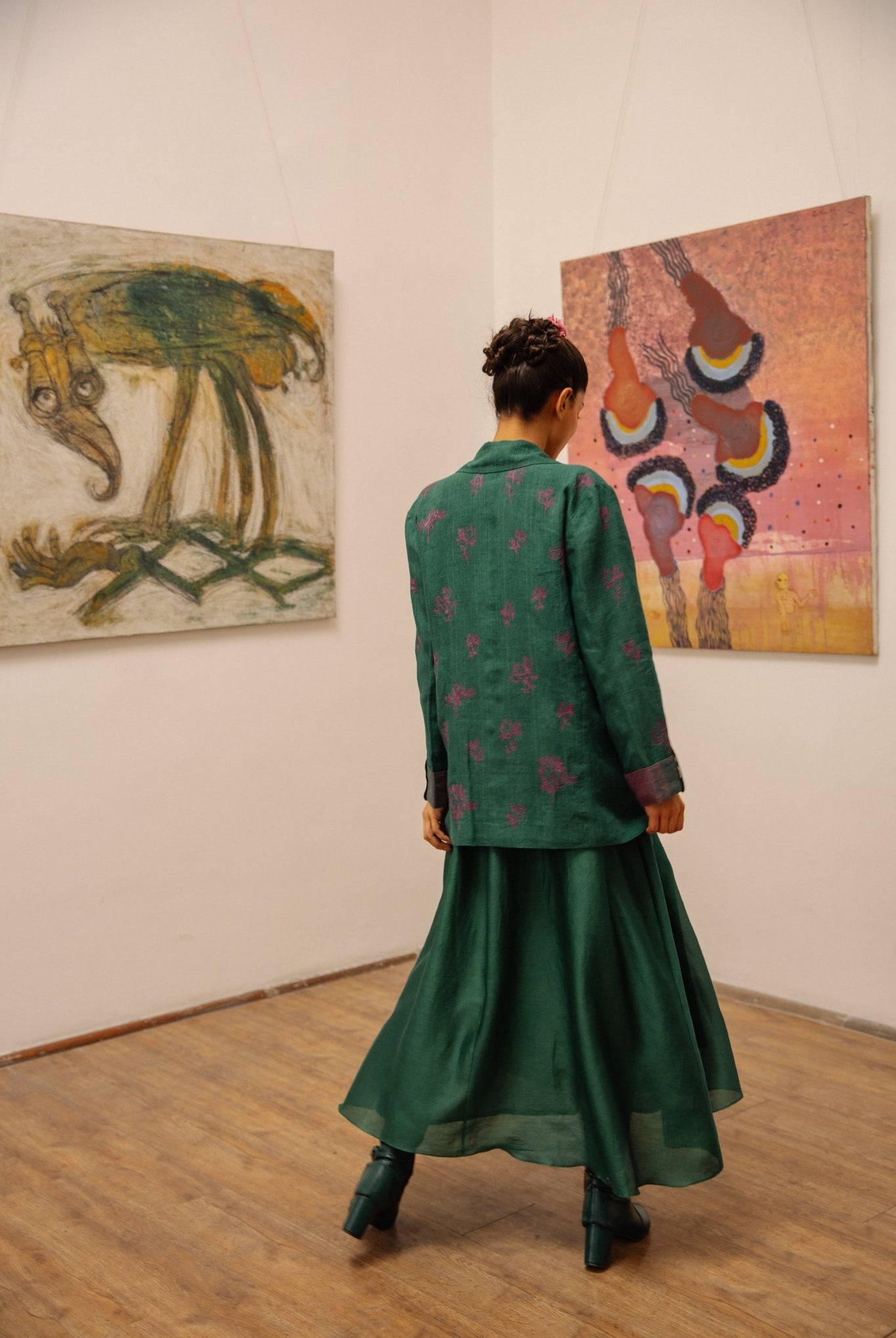 The Audrey Set - Forest Green - CiceroniDressesHiranya