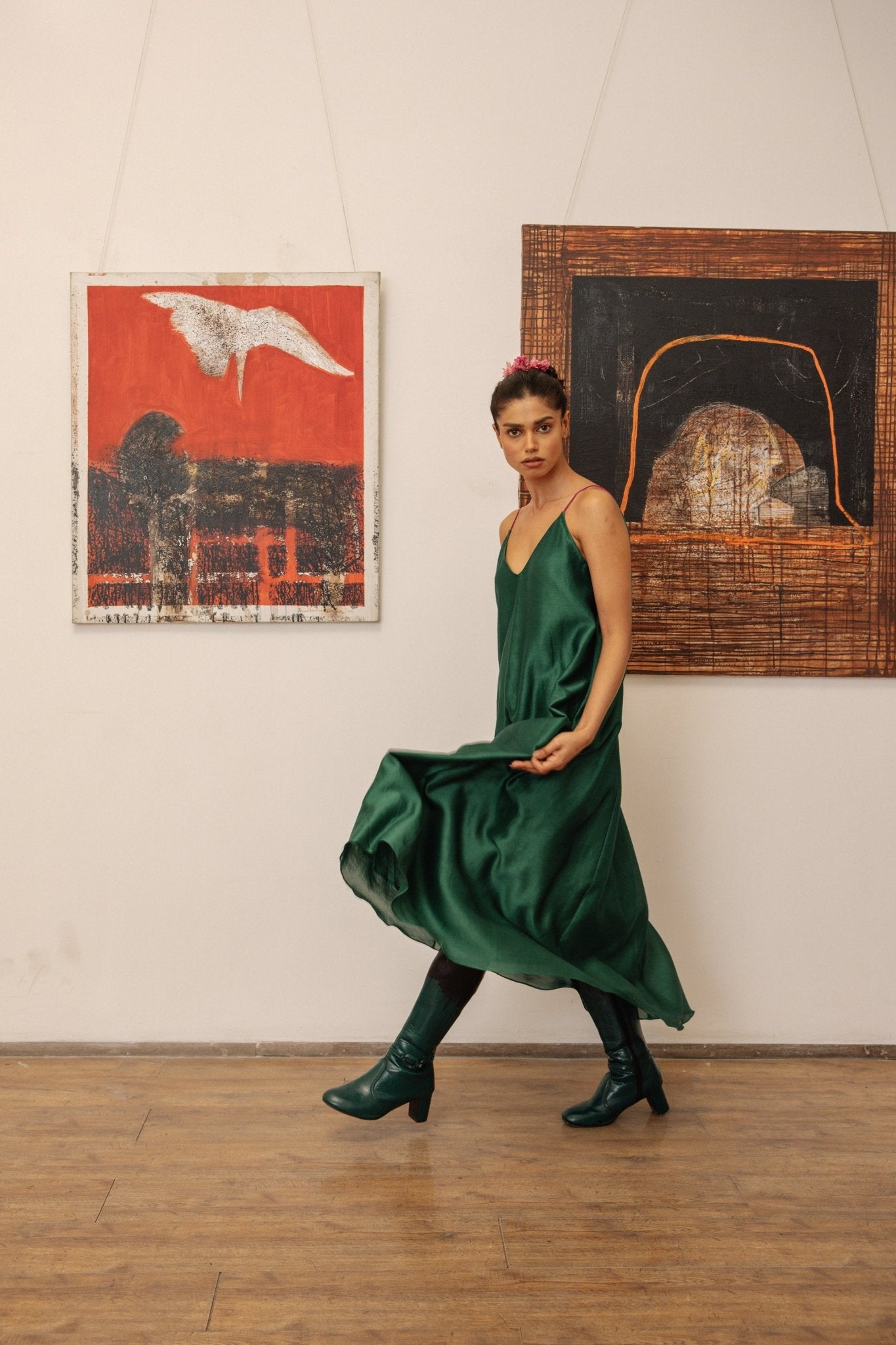 The Audrey Set - Forest Green - CiceroniDressesHiranya