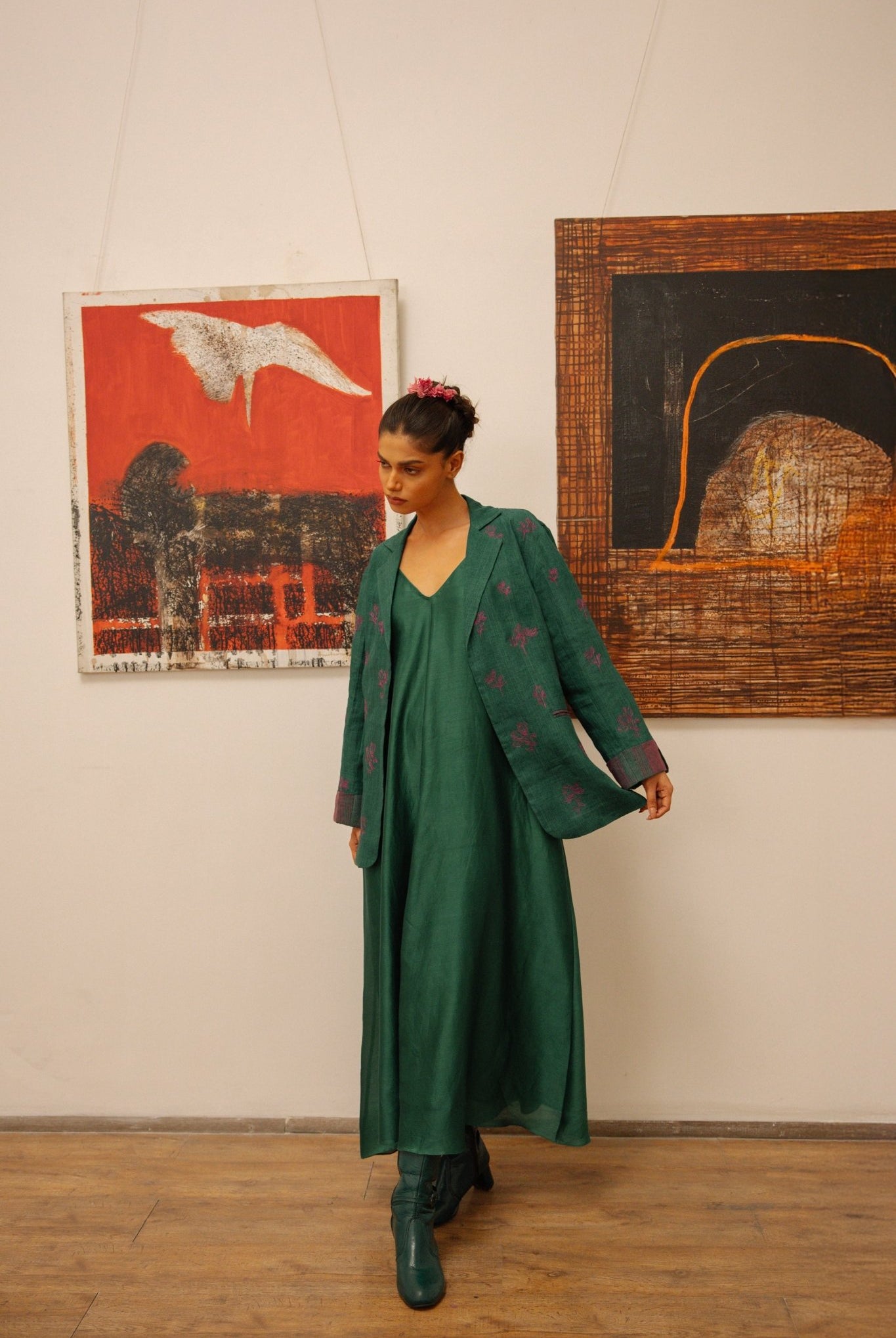 The Audrey Set - Forest Green - CiceroniDressesHiranya