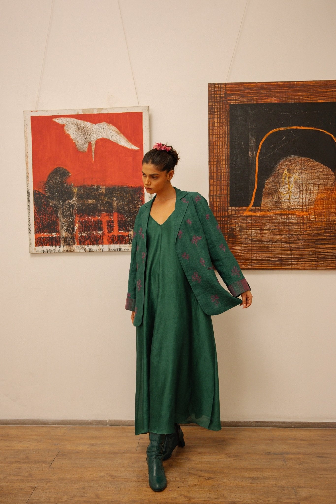 The Audrey Set - Forest Green - CiceroniDressesHiranya