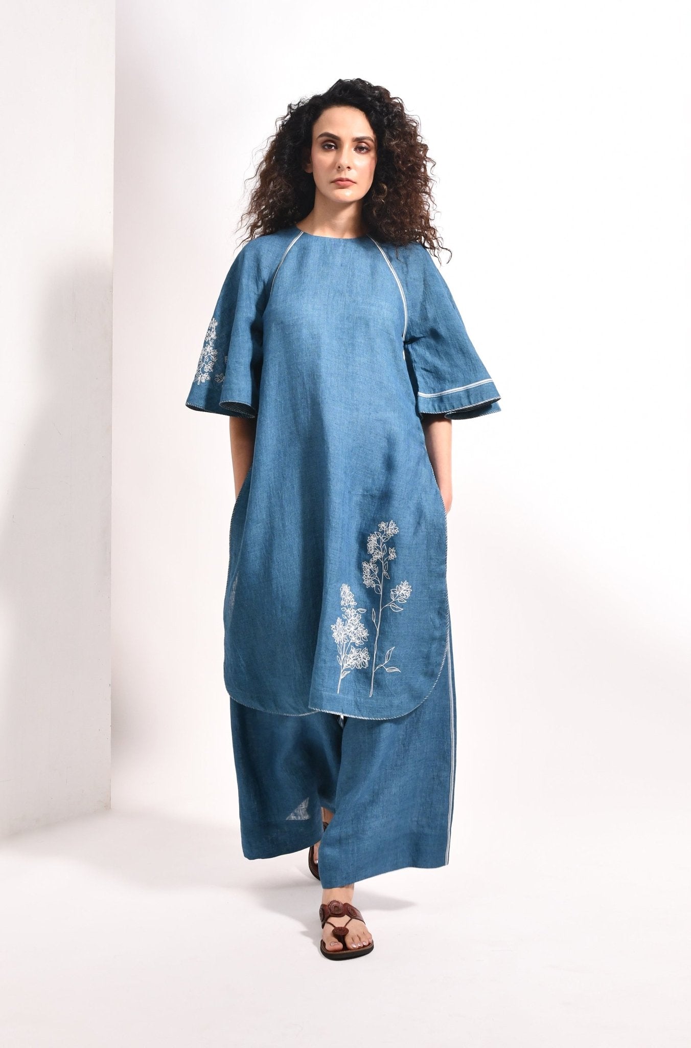 The Bell Set – French Blue - CiceroniKurta Set, Festive WearHiranya