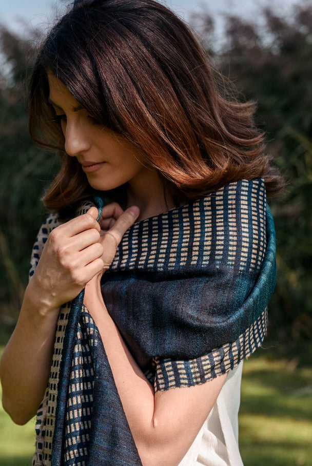 The Gingham Peace Silk Scarf - CiceroniScarfAeshaane
