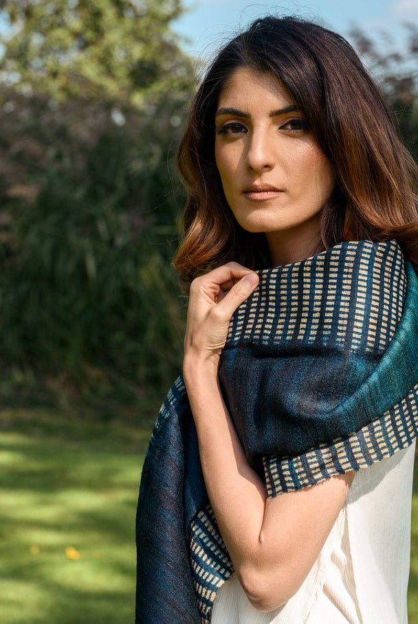The Gingham Peace Silk Scarf - CiceroniScarfAeshaane