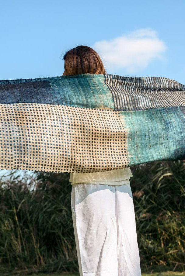 The Gingham Peace Silk Scarf - CiceroniScarfAeshaane