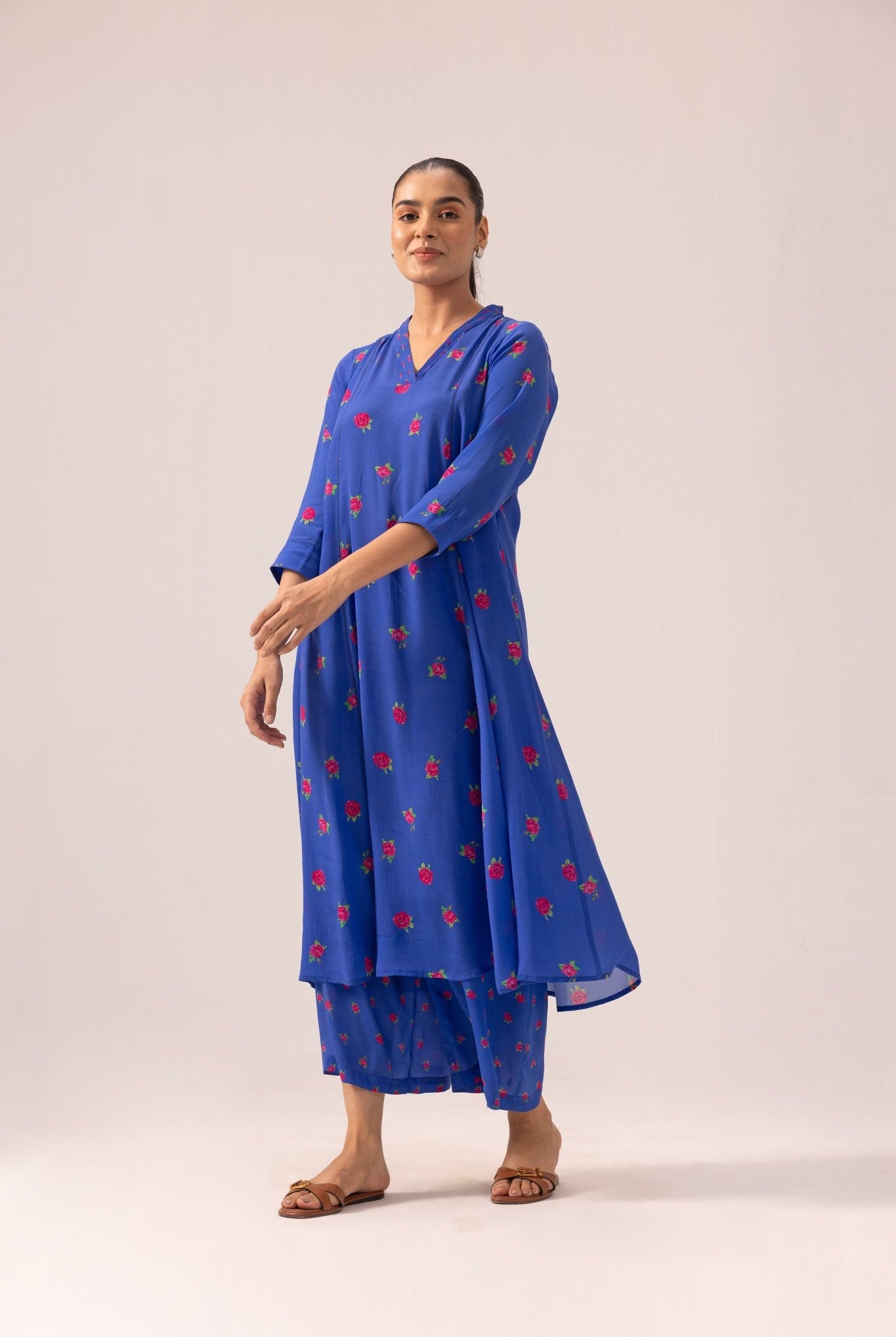 Thea Kurta Pant Set - Blue - CiceroniKurta Set, Everyday WearLabel Shreya Sharma