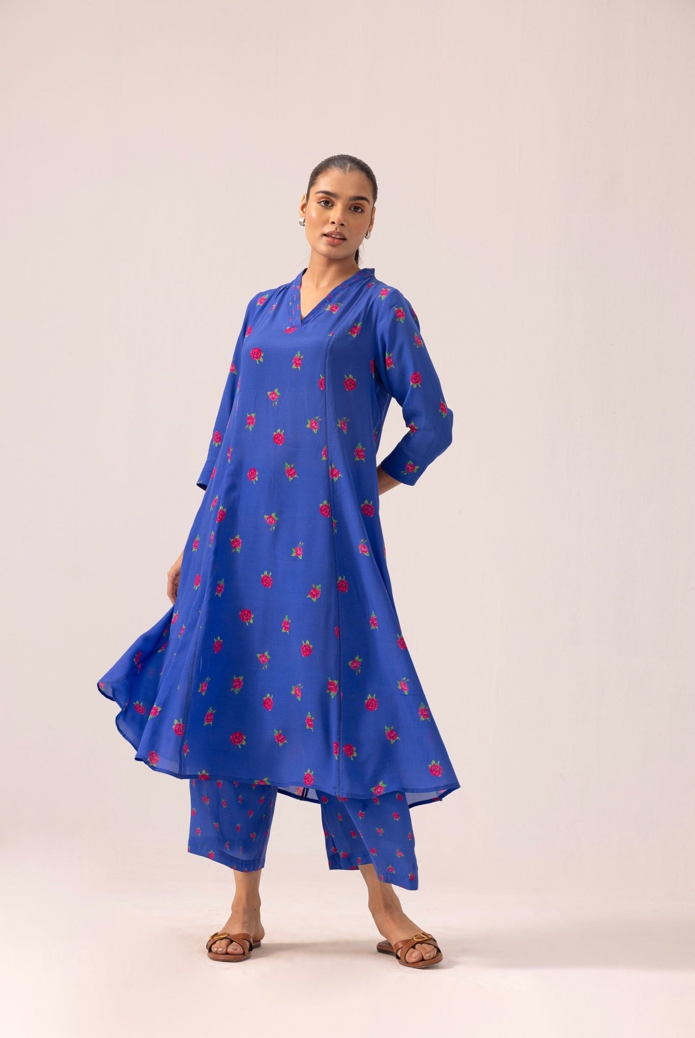 Thea Kurta Pant Set - Blue - CiceroniKurta Set, Everyday WearLabel Shreya Sharma