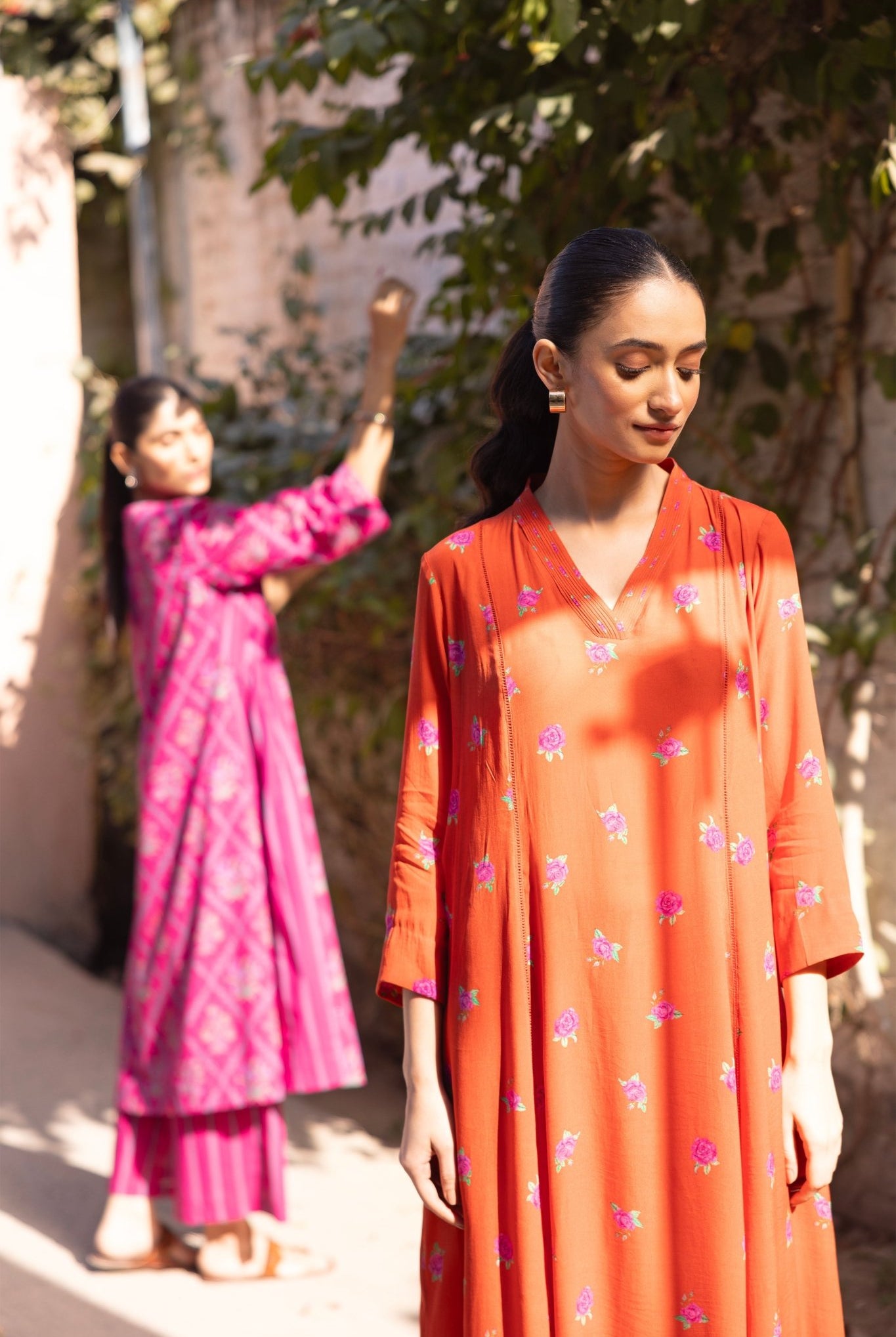 Thea Kurta Pant Set - Orange - CiceroniKurta Set, Everyday WearLabel Shreya Sharma