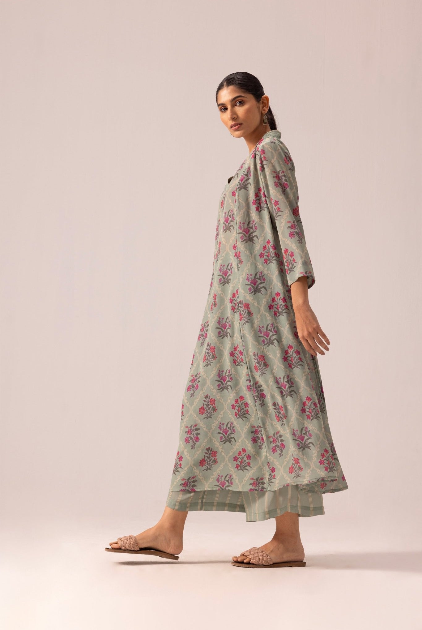 Thea Kurta Pant Set - Sage Green - CiceroniKurta Set, Everyday WearLabel Shreya Sharma