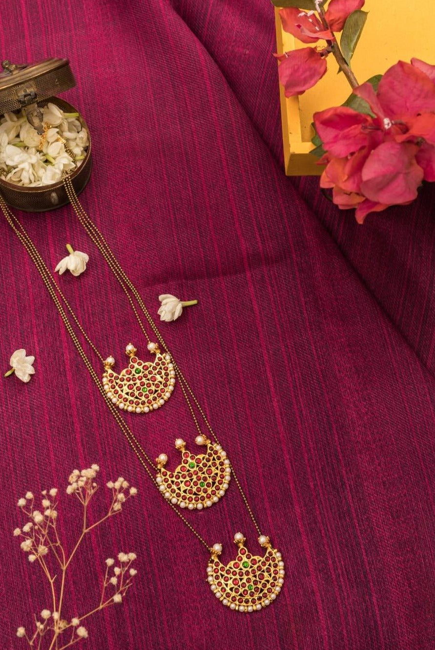 Three Layered Moon Necklace - CiceroniNecklaceAarika