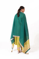 Tissue Patch Work Dupatta Kurta Set - Lime Green - CiceroniKurta Set, Festive wearBhavik Shah