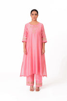 Tissue Patch Work Dupatta Kurta Set - Lotus Pink - CiceroniKurta Set, Festive wearBhavik Shah