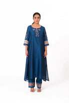 Tissue Patch Work Dupatta Kurta Set - Royal Blue - CiceroniKurta Set, Festive wearBhavik Shah