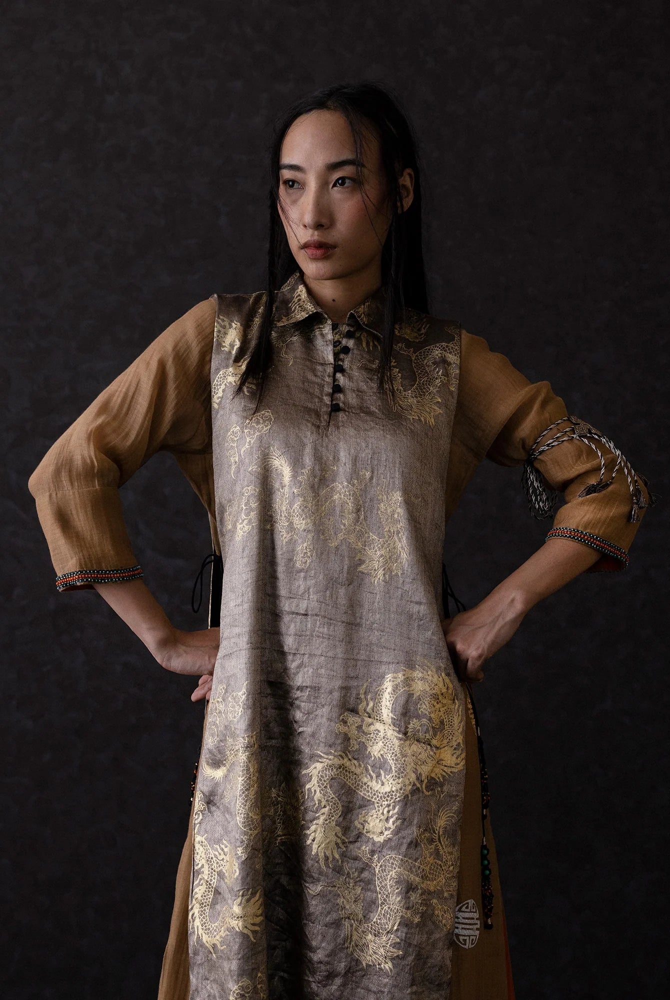 Trinpa Gold Overlay - CiceroniKurtaShades of India