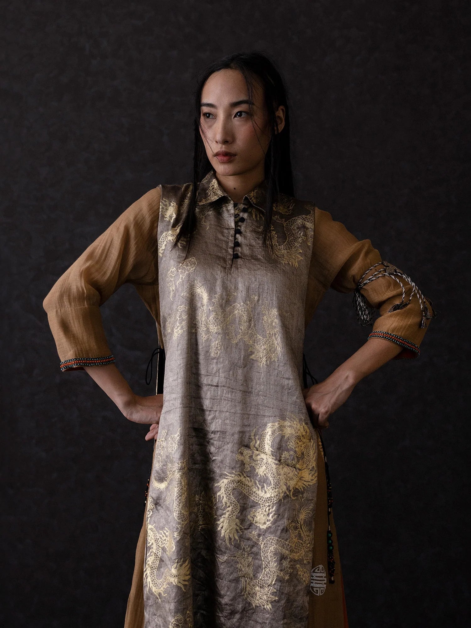 Trinpa Gold Overlay - CiceroniKurtaShades of India