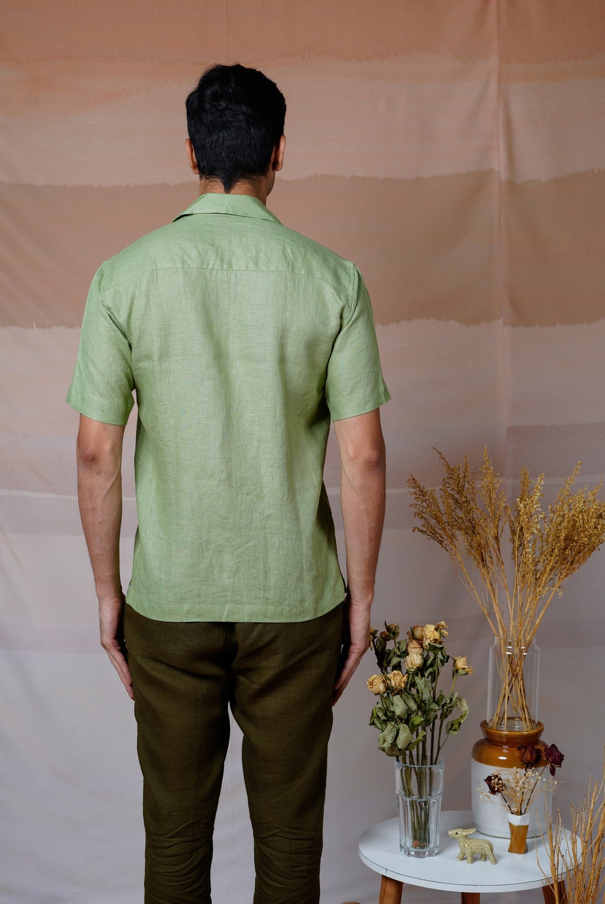 Tropical Leaf - Hand Embroidered Unisex Linen Shirt - CiceroniShirtsCultura Studio