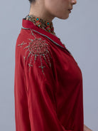 Tshog Deep Red Kaftan - CiceroniKaftanShades of India