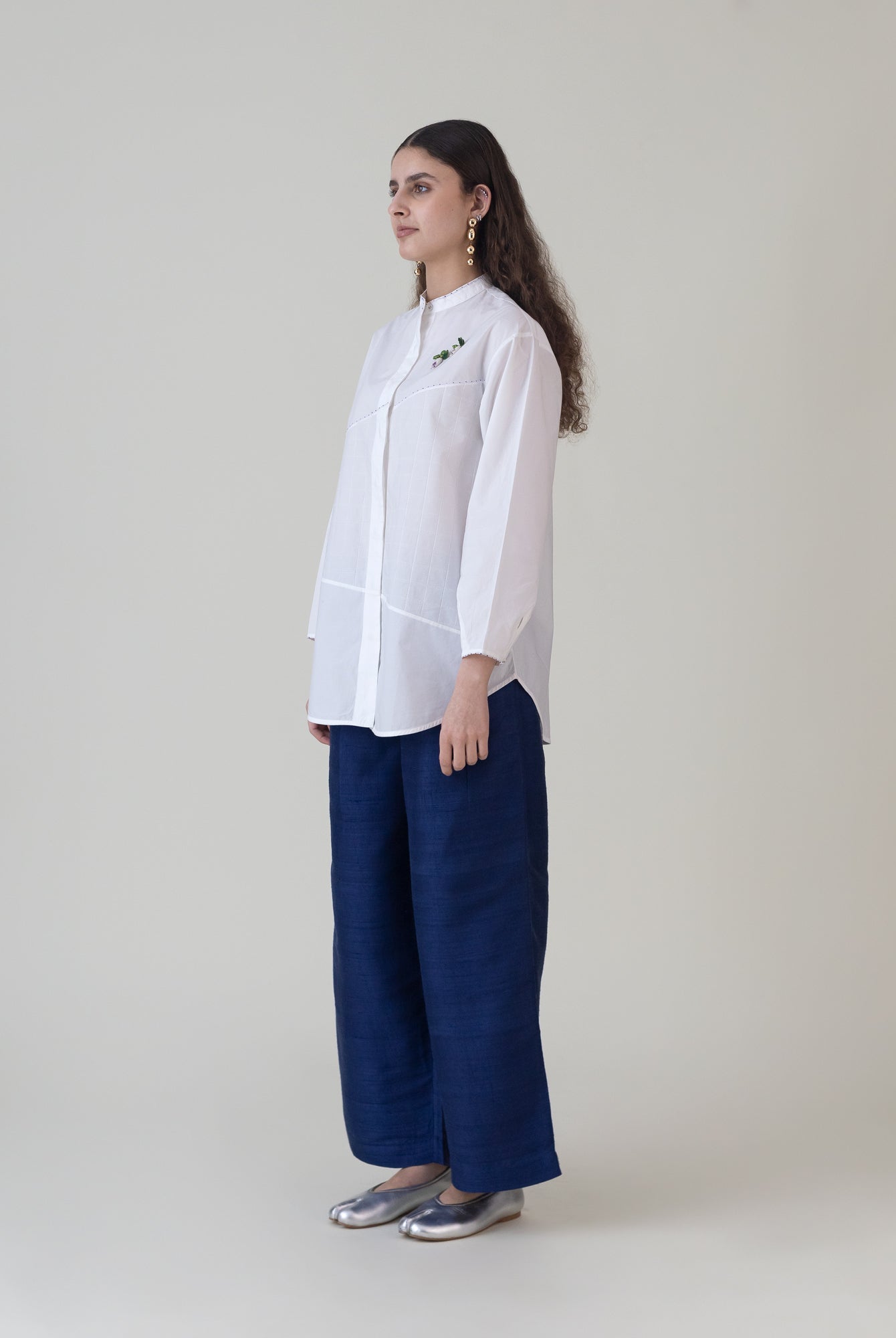 Tsukiyo White Shirt - CiceroniWomen ShirtsShades of India