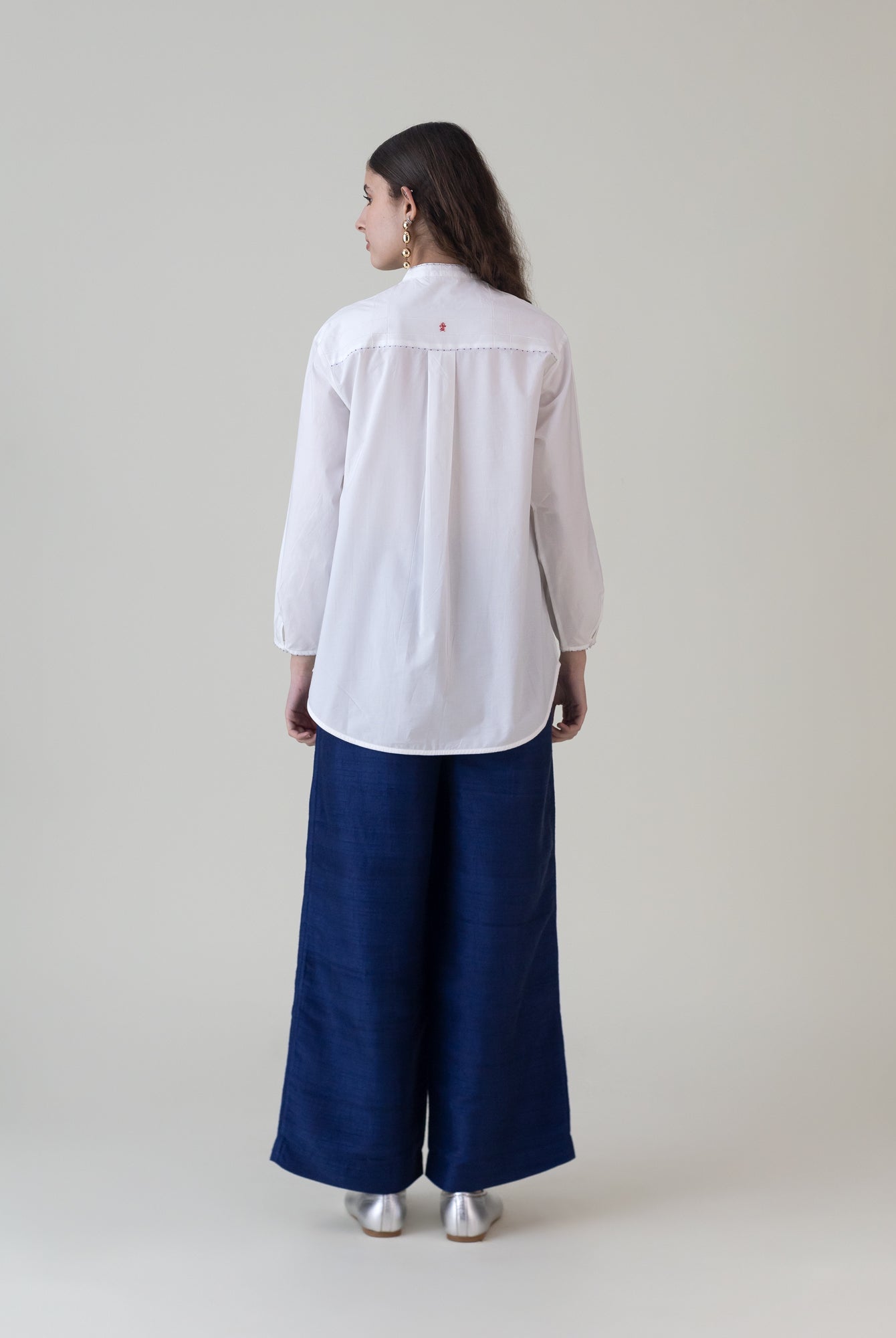 Tsukiyo White Shirt - CiceroniWomen ShirtsShades of India