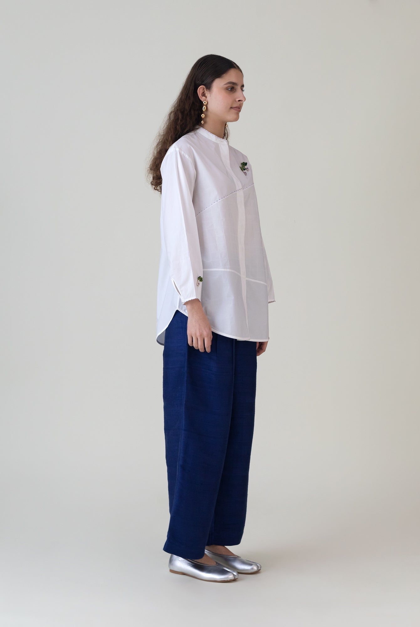 Tsukiyo White Shirt - CiceroniWomen ShirtsShades of India