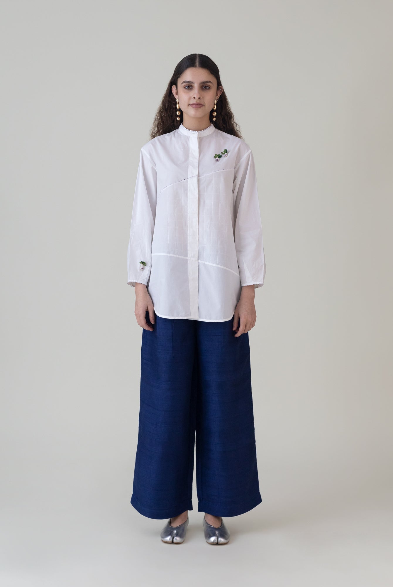 Tsukiyo White Shirt - CiceroniWomen ShirtsShades of India