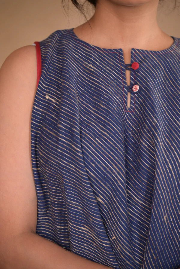 Tunic, bias high low in tassar X kalacotton - CiceroniTunicsRang by Rajvi