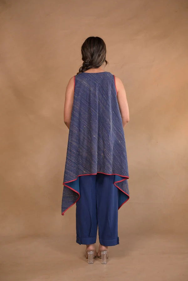 Tunic, bias high low in tassar X kalacotton - CiceroniTunicsRang by Rajvi