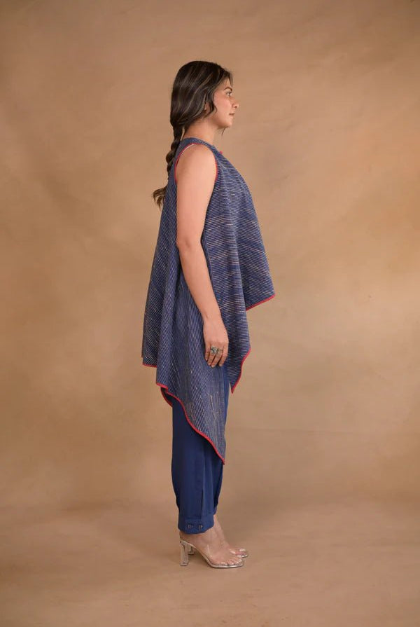 Tunic, bias high low in tassar X kalacotton - CiceroniTunicsRang by Rajvi