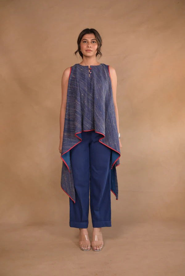 Tunic, bias high low in tassar X kalacotton - CiceroniTunicsRang by Rajvi