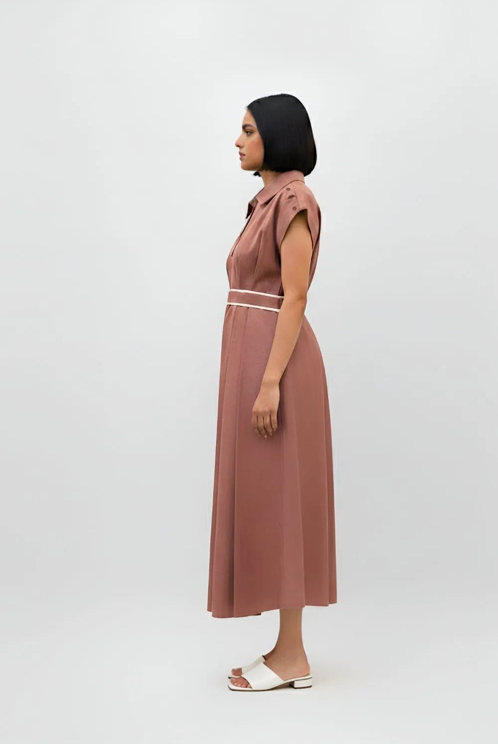 Tuscan Red - Ivory Skater Dress - CiceroniDressesNeora by NC