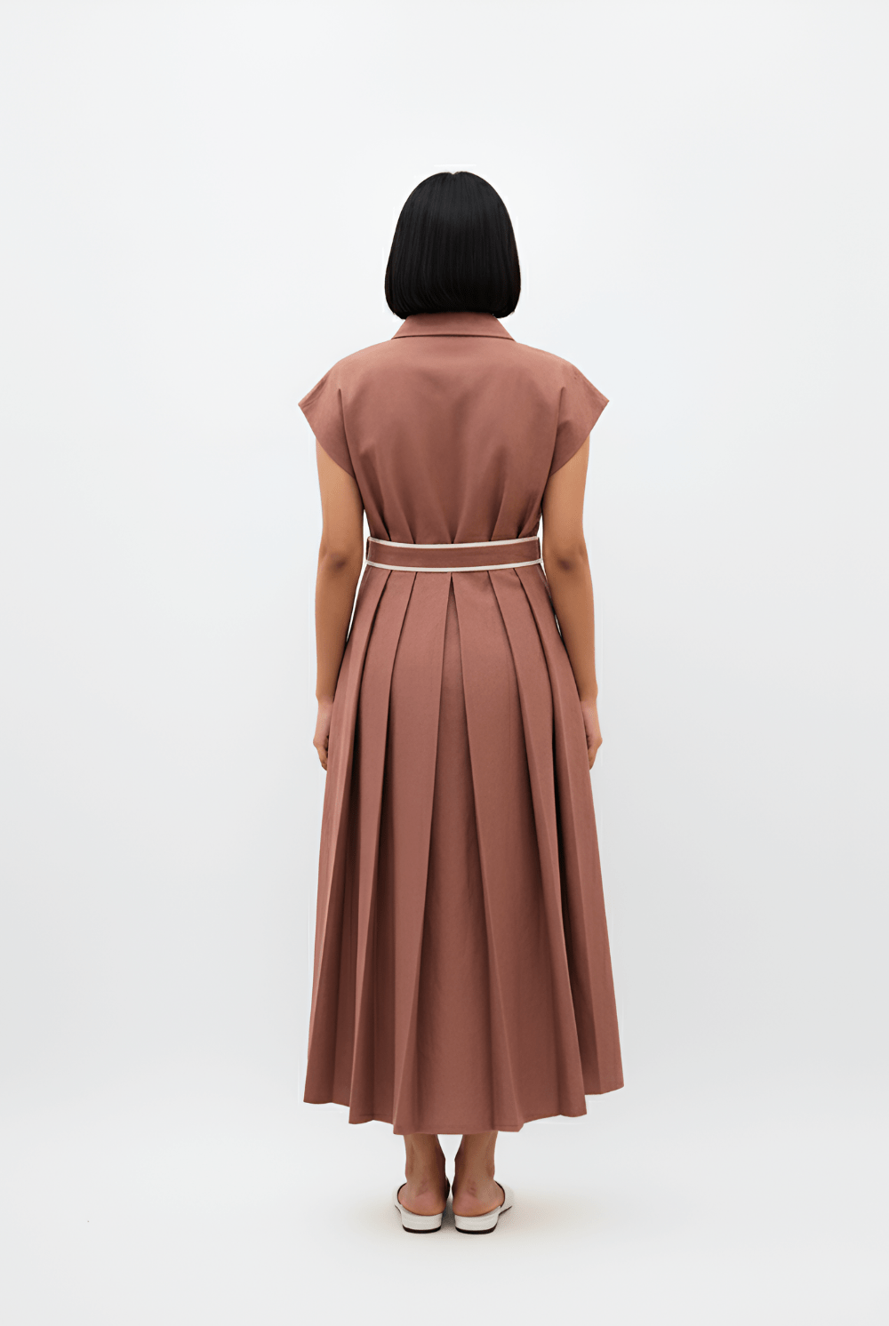 Tuscan Red - Ivory Skater Dress - CiceroniDressesNeora by NC