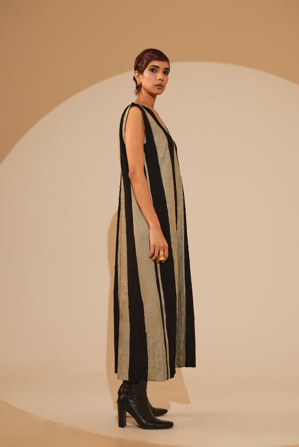 Twin Dress - Taupe and Black - CiceroniDressesStoique