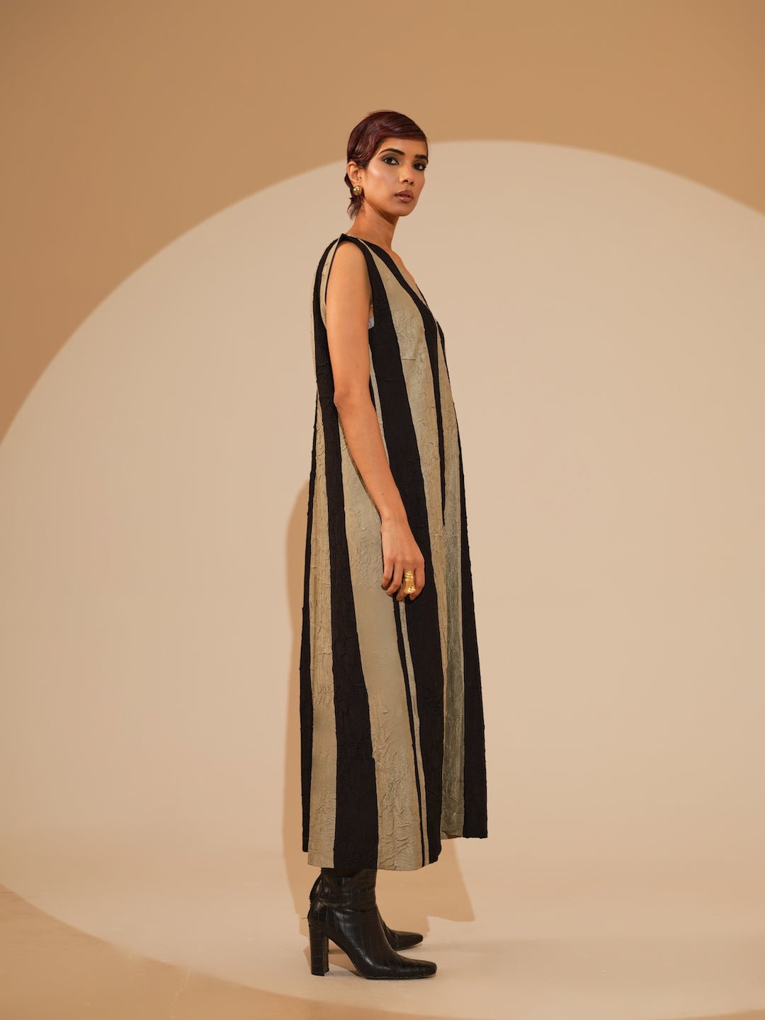 Twin Dress - Taupe and Black - CiceroniDressesStoique