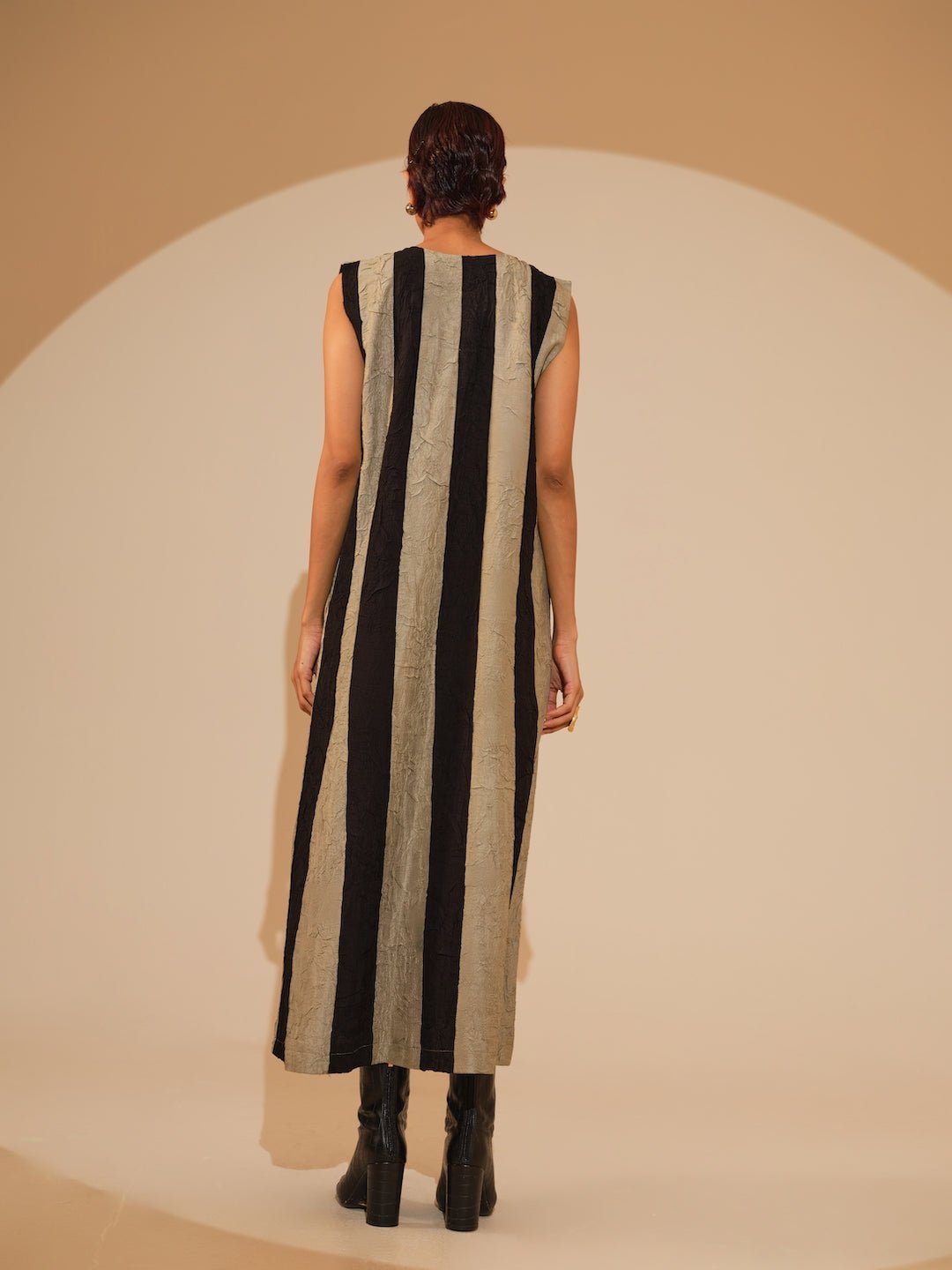 Twin Dress - Taupe and Black - CiceroniDressesStoique