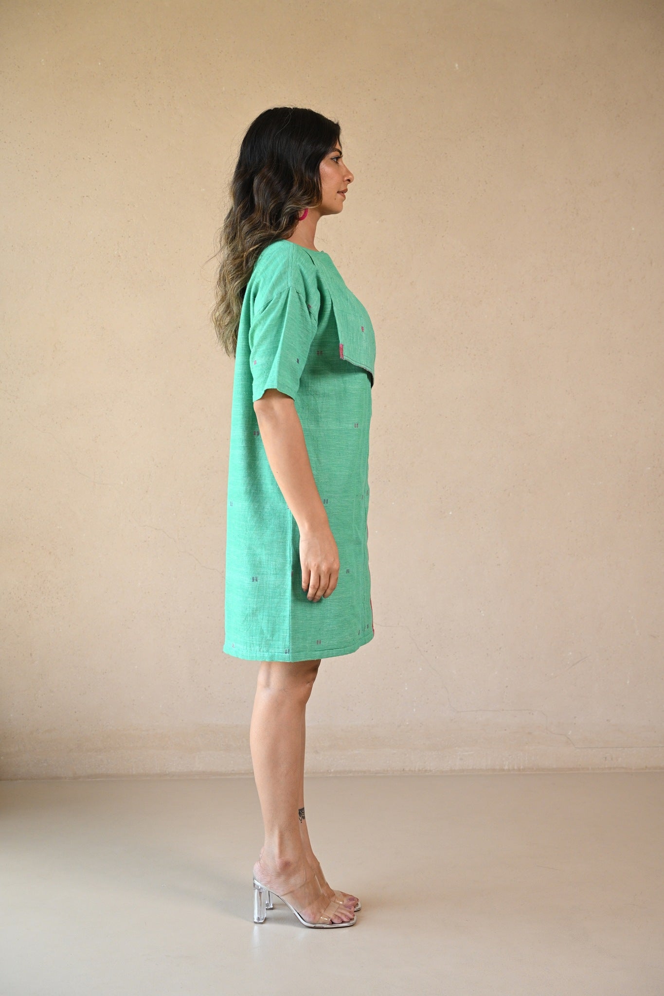 Uncut Dress with Front Fold - Mint Green - CiceroniDressesRang by Rajvi