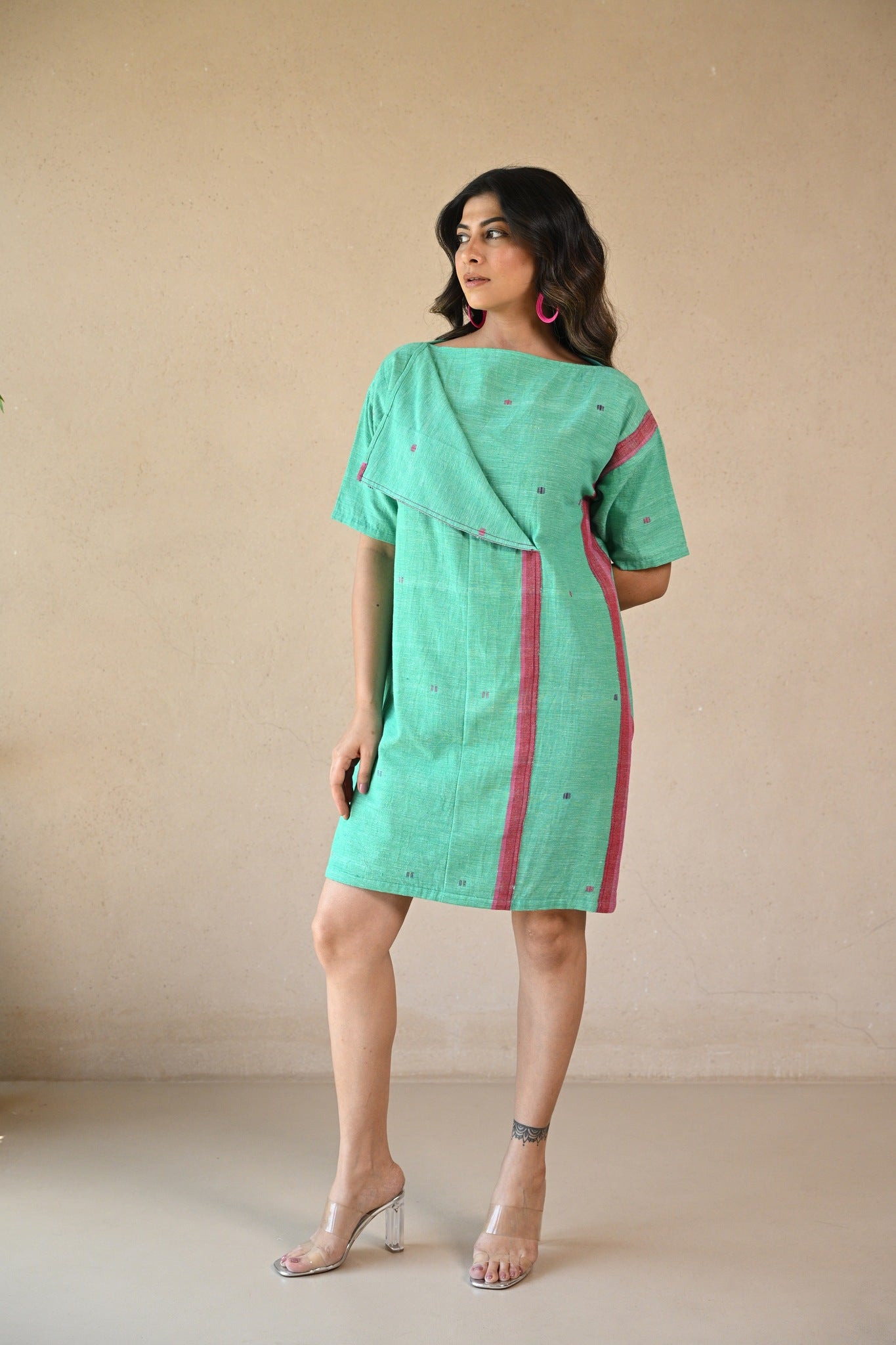 Uncut Dress with Front Fold - Mint Green - CiceroniDressesRang by Rajvi