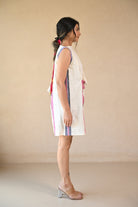 Uncut Dress with Shoulder Button - Natural White - CiceroniDressesRang by Rajvi