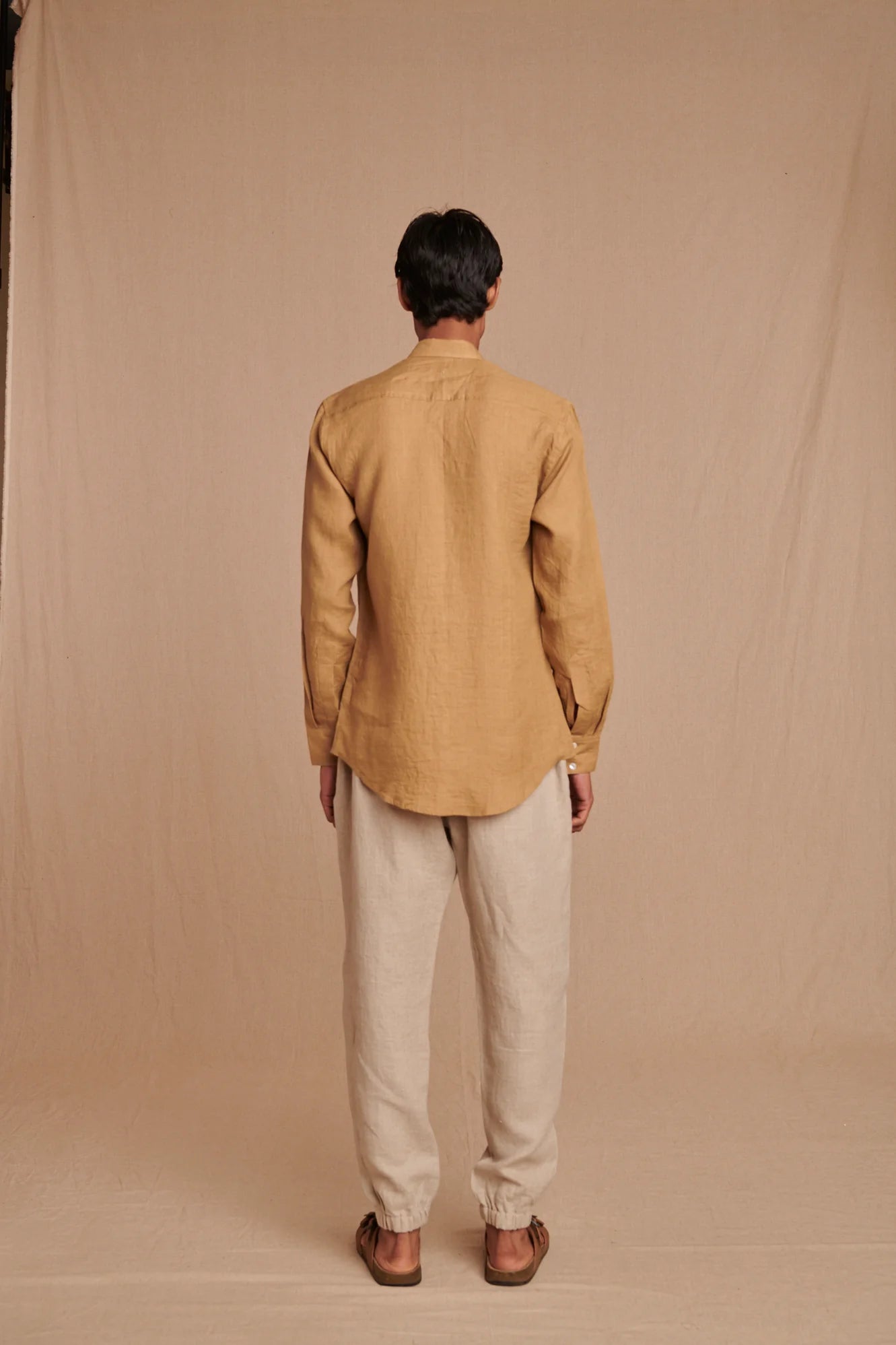 Undyed Linen Men's Jogger Pants - CiceroniPantsSaphed
