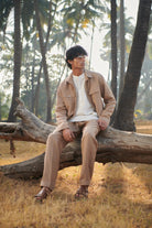 Undyed Pinstripe Linen Men's Shirt Kurta - CiceroniShirtSaphed