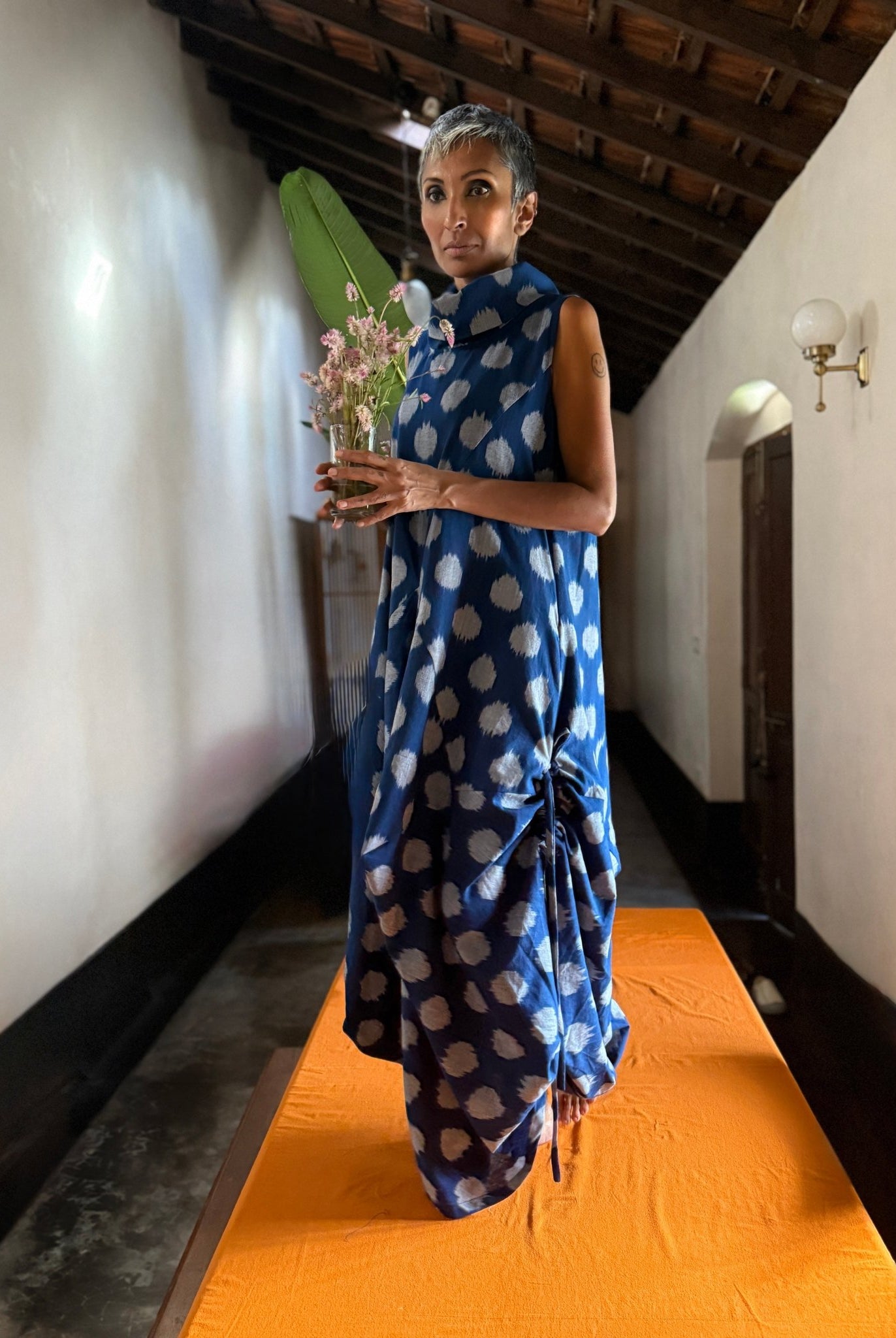 Unruly High Neck Dress in Blue - CiceroniDressesChiu