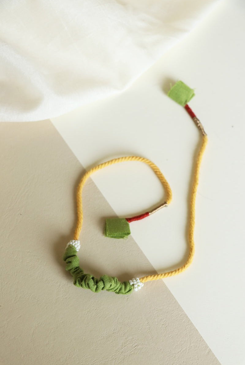 Upcycled Artisanal Rakhi - Green - CiceroniRakhiLukka Chuppi