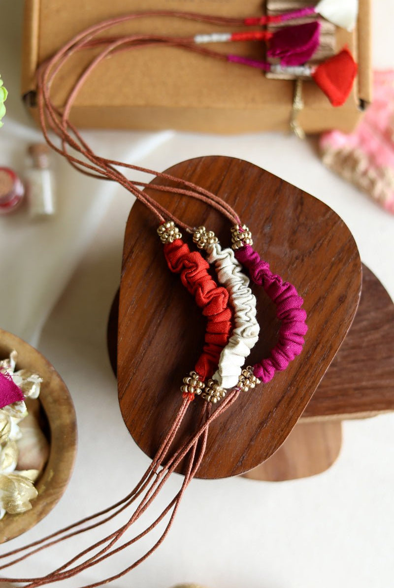 Upcycled Artisanal Rakhi - Set of 3 - CiceroniRakhiLukka Chuppi