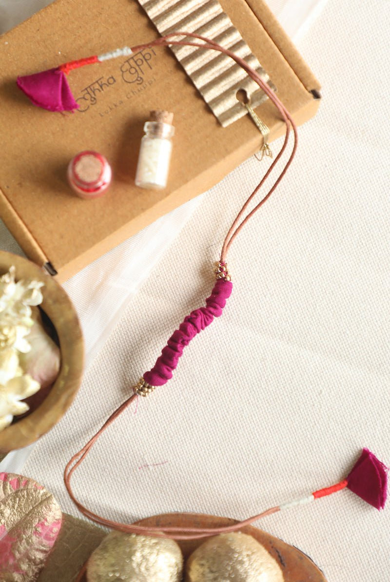 Upcycled Artisanal Rakhi - Violet - CiceroniRakhiLukka Chuppi
